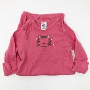 Gerber Baby Girl Long Sleeve Pink Gown 0-6M